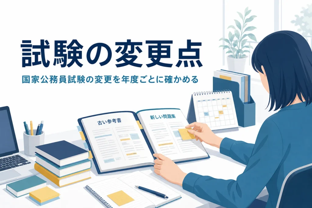 国家公務員試験の変更点を年度ごとに紹介する記事のアイキャッチ