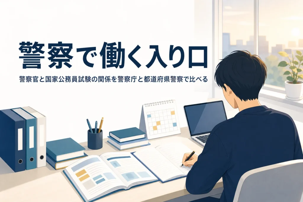 警察官になる入り口を警察庁と都道府県警察で比べる記事のアイキャッチ