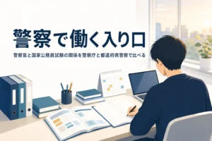 警察官になる入り口を警察庁と都道府県警察で比べる記事のアイキャッチ