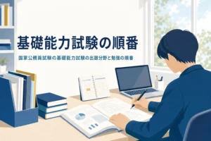 国家公務員試験の基礎能力試験の出題分野と勉強の順番を解説する記事のアイキャッチ