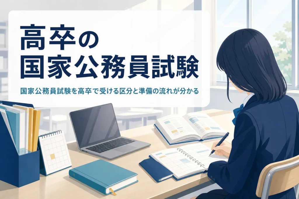 高卒で受ける国家公務員試験の区分と準備の進め方を解説する記事のアイキャッチ