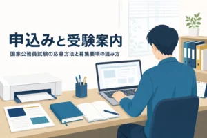 国家公務員試験の応募方法と受験案内の読み方を解説する記事のアイキャッチ