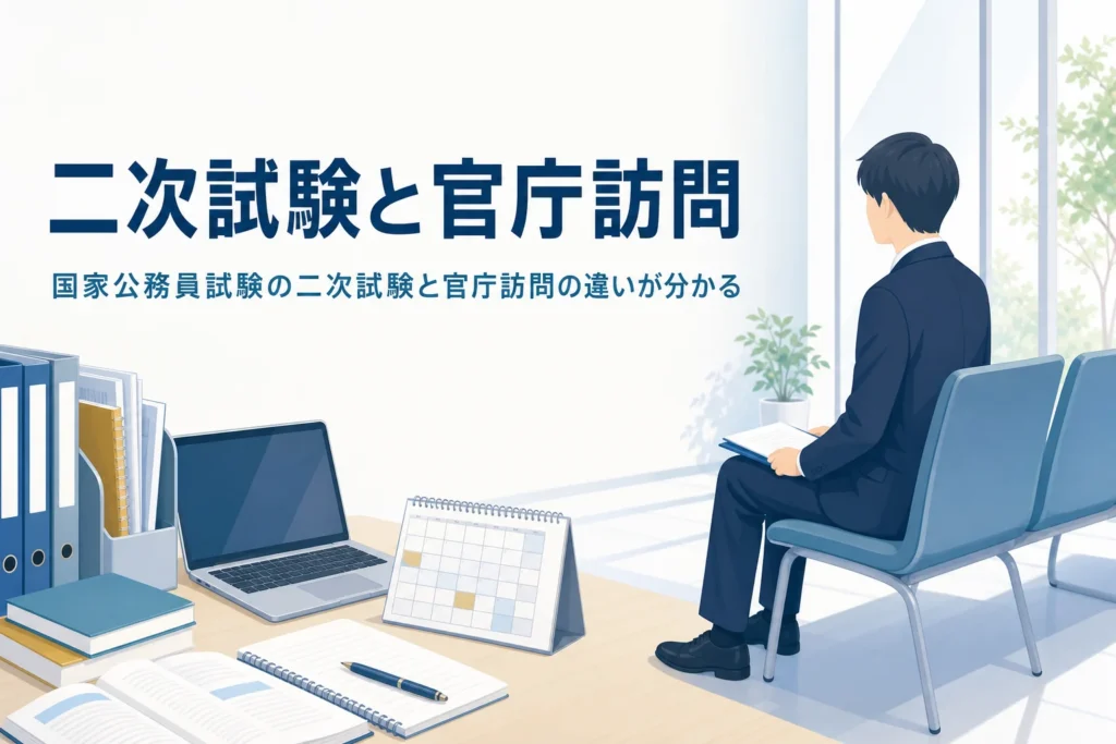 国家公務員試験の二次試験（人物試験）と官庁訪問を解説する記事のアイキャッチ