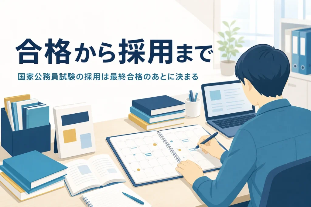 国家公務員試験の最終合格から内定・採用までの流れを解説する記事のアイキャッチ