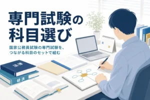 国家公務員試験の専門試験の科目選びと対策を解説する記事のアイキャッチ