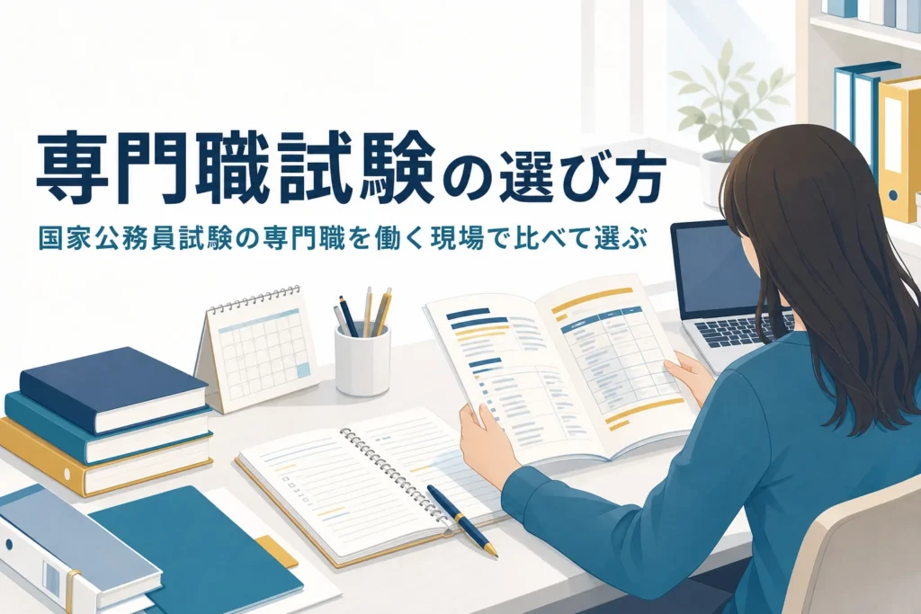 国家公務員試験の専門職を働く現場で比べて選ぶ記事のアイキャッチ